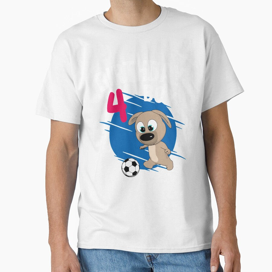 Birthday Boy 4 Years - Pup Soccer by onicon