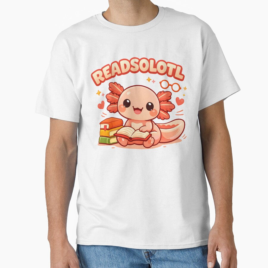 Readsolotl Kawaii Axolotl Funny Reading Book Lover Kids by MuniraWearify