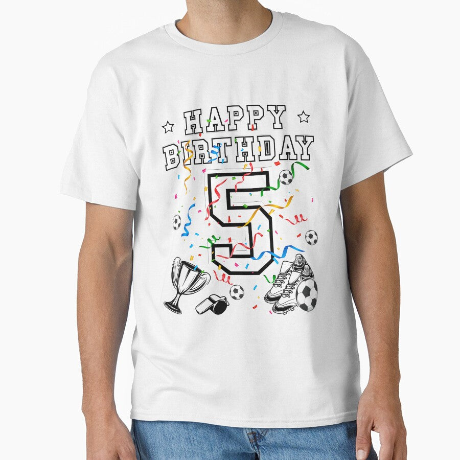 Soccer Birthday 5 Years Soccer jersey Soccer ball by Shirt-Designs