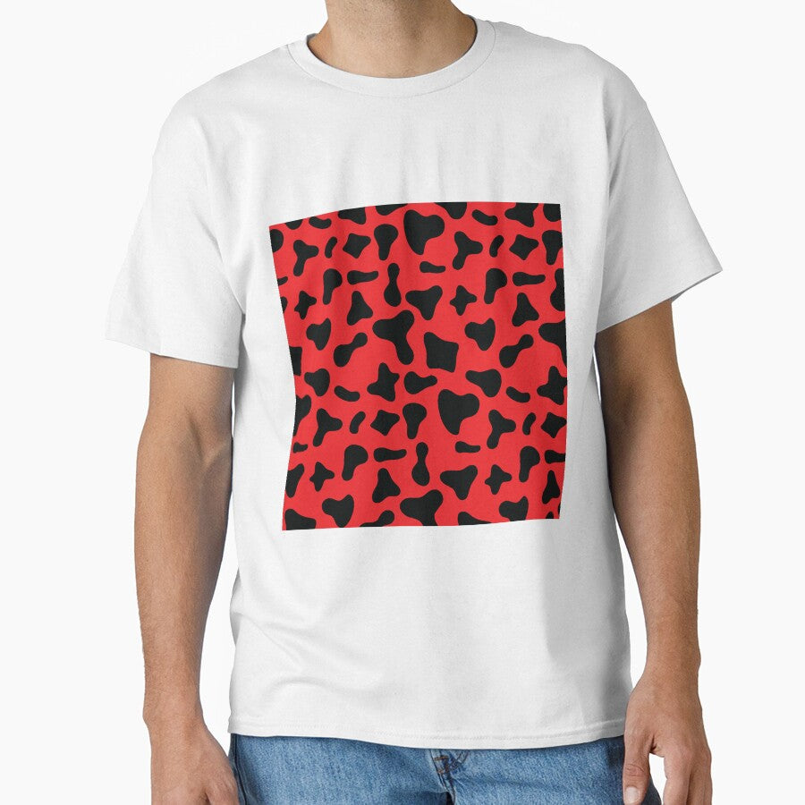 Black Cow Pattern on Red Cow | Holstein Cow Pattern by Cow-Print-Stuff