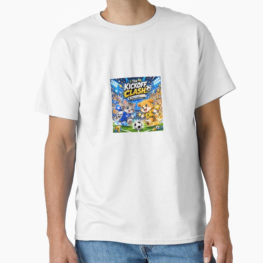 The Kickoff Clash Cat vs Dog Soccer Kawaii Sports Art by CChanDesigns