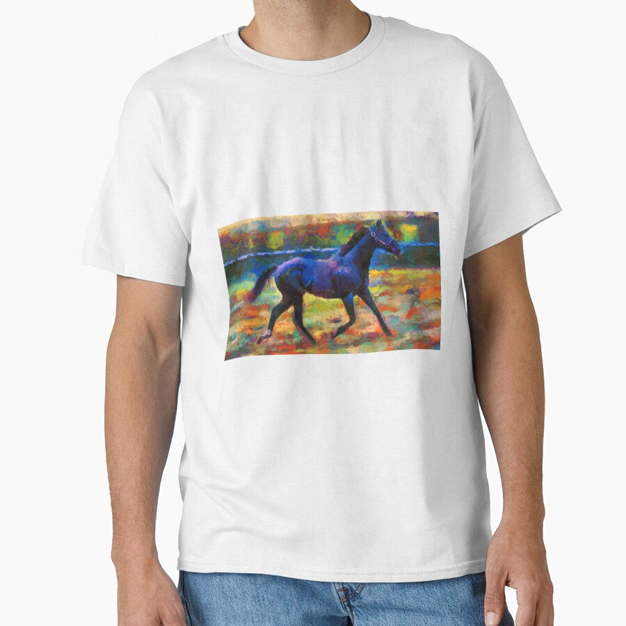 Thoroughbred horse running – colorful painting by NickoPrints
