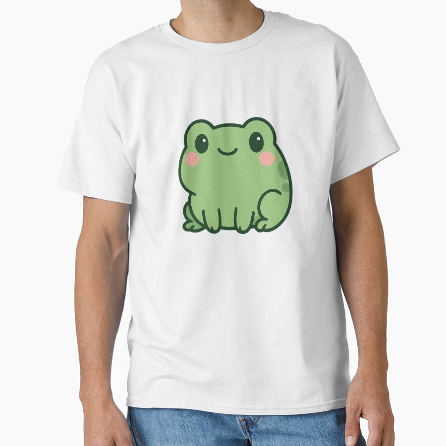 Cute Kawaii Frog | Adorable Green Frog Cartoon Sticker by GoldenDreamGallery