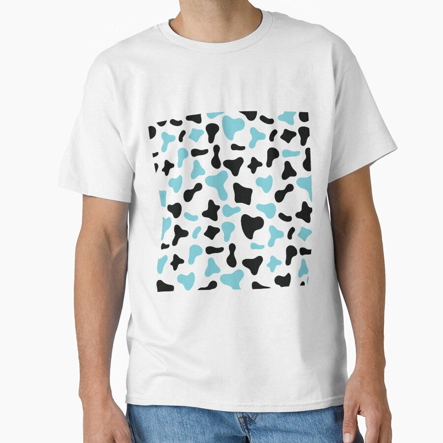Black Light Blue Cow Pattern on White Cow | Holstein Cow Pattern by Cow-Print-Stuff