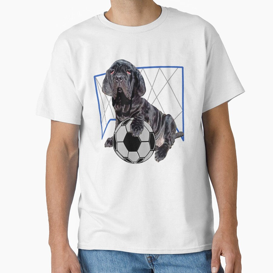 Neopaletian Mastiff with soccer ball and soccer goal by Galina Kostyaeva