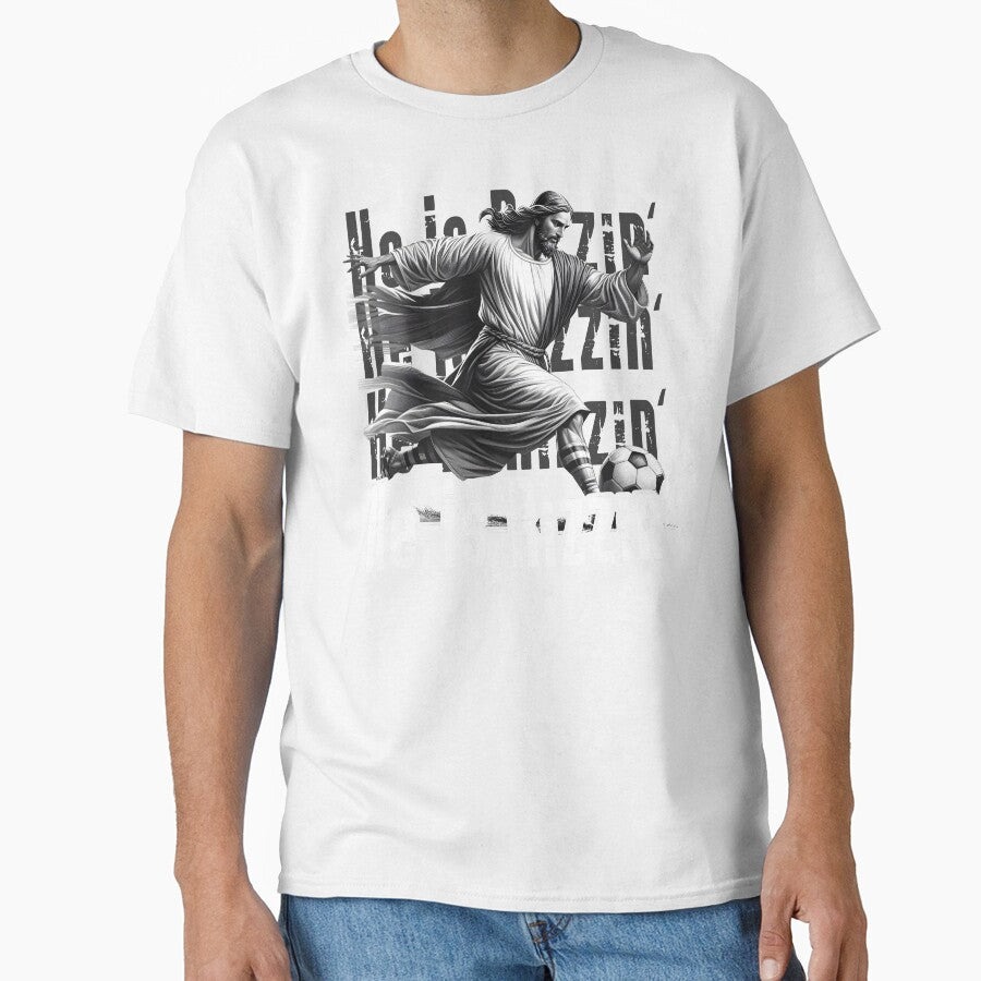 He is Rizzin Jesus Playing Soccer Funny Sport Christian by MTRBSK11