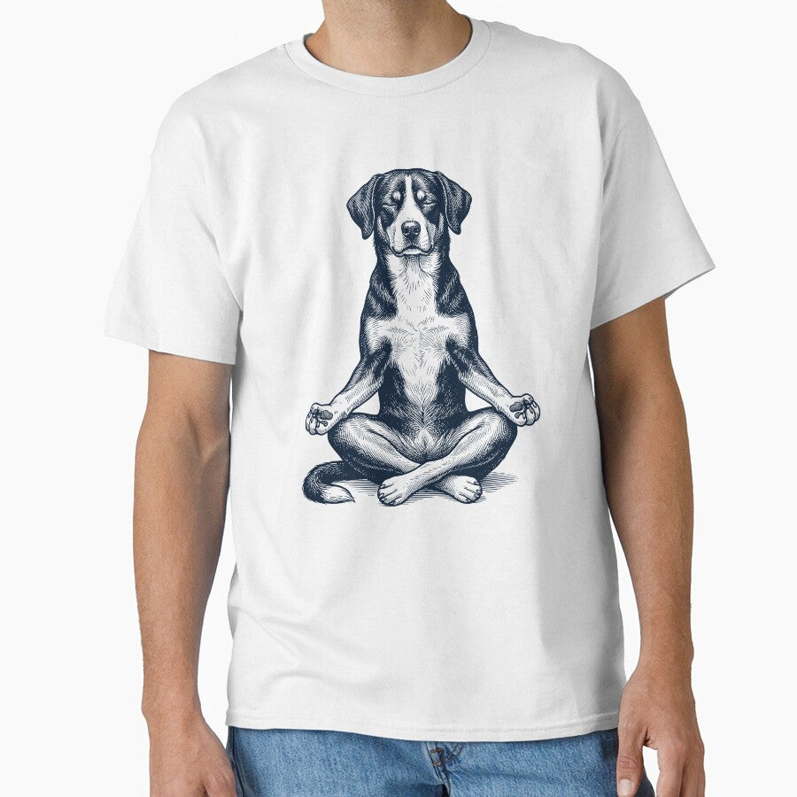 Vintage Entlebucher Mountain Dog Yoga Lotus Meditation Dog Lover by DoodleTortle
