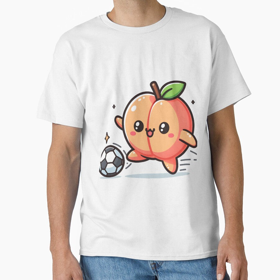 Kawaii Peach With Soccer Shoes Playing Soccer by CanvasCutie
