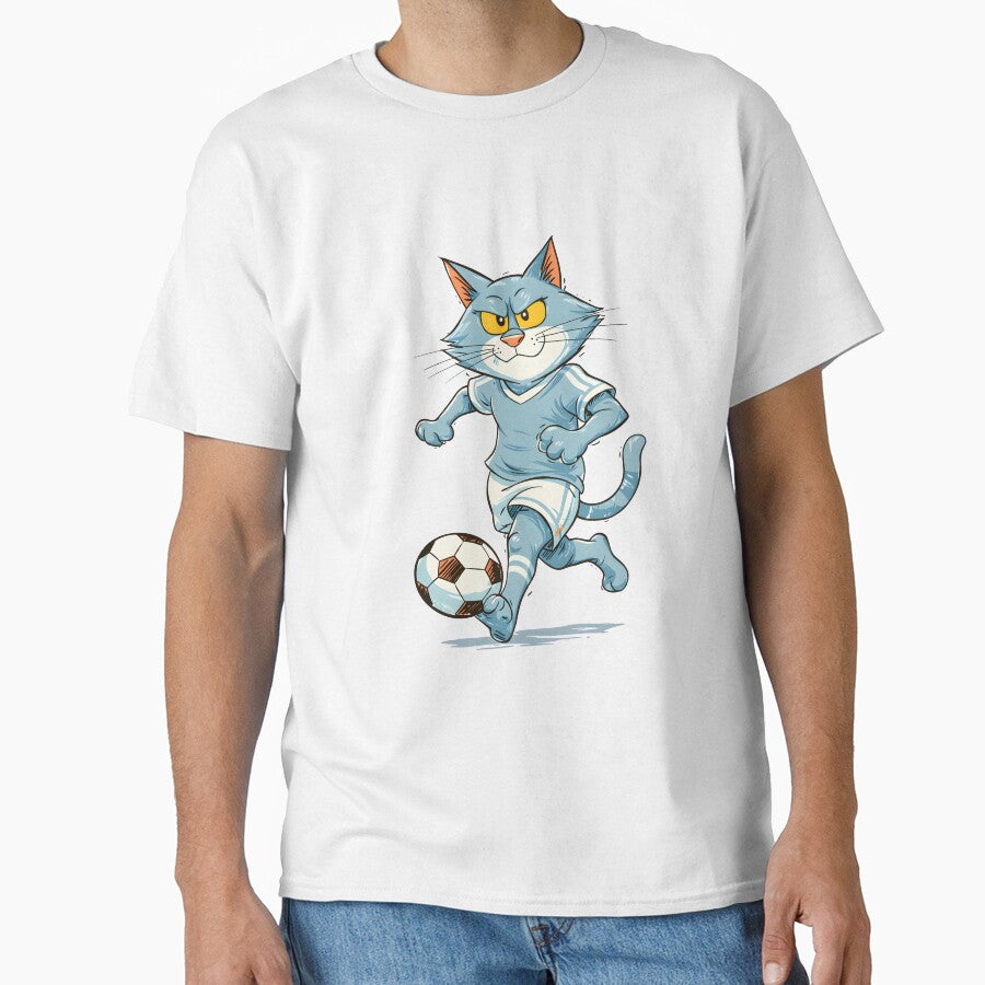 Funny Soccer Cat – Cartoon Football Cat Illustration by Rosomyat Design