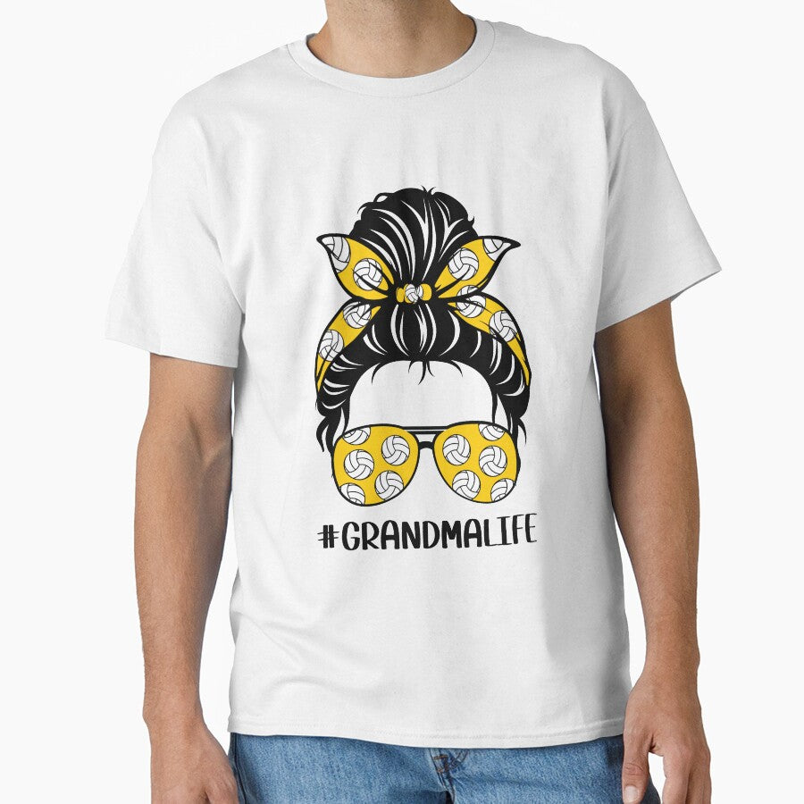 Volleyball Grandma Life Messy Bun by clothesy7