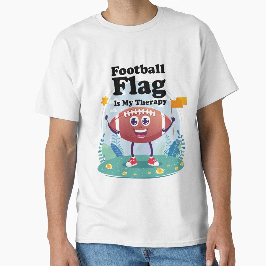 Funny Football Flag Saying Sports Fan Therapy Vibes by IDesiwork ⭐⭐⭐⭐⭐