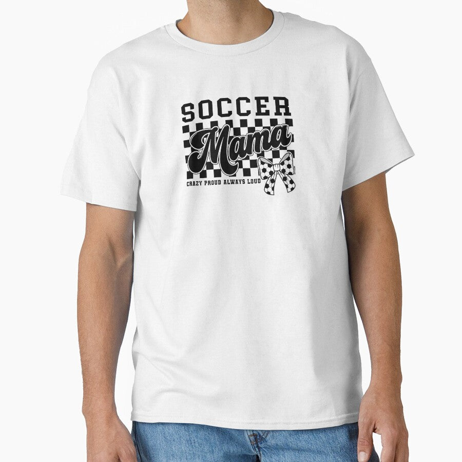 Soccer Mama Crazy Proud Always Loud Bow Checkered Print by yartyartyart