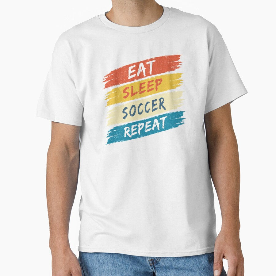 Eat Sleep Soccer Repeat (retro colours) by Numero14