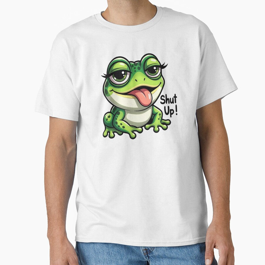 Sassy Cute Frog Tongue Out Shut Up by PixelQ