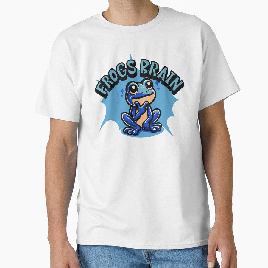 Funny Frog T-Shirt – Frogs Brain Meme Design – Cute Cartoon Amphibian Gift by Graphic Botique