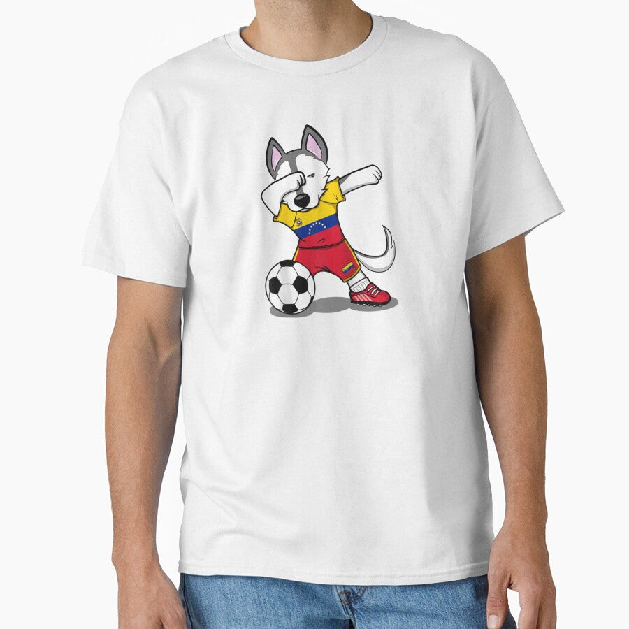 Dabbing Husky Dog Venezuela Football Venezuelan Flag Soccer by Ramon-Hodges-48
