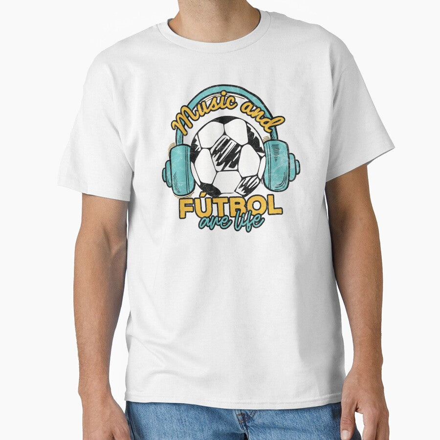 Music and Futbol are Life (Soccer Ball Headphones) by Numero14