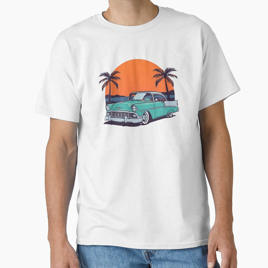 Classic car by the sea by SanchillShop