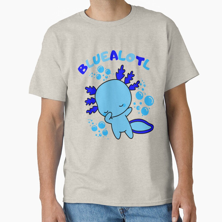 Cute cartoon blue axolotl baby pun by ColorAlotl