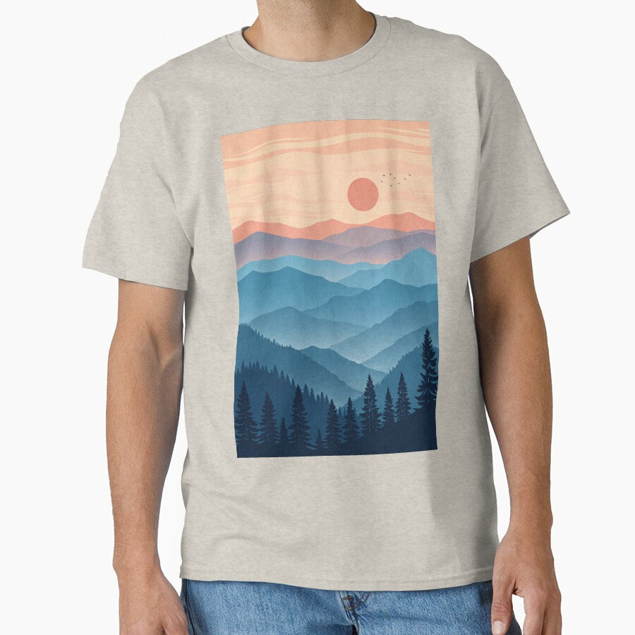Minimalist Line-Art Mountain Set - Vibrant Sunset Edition. by LuxeBuzz
