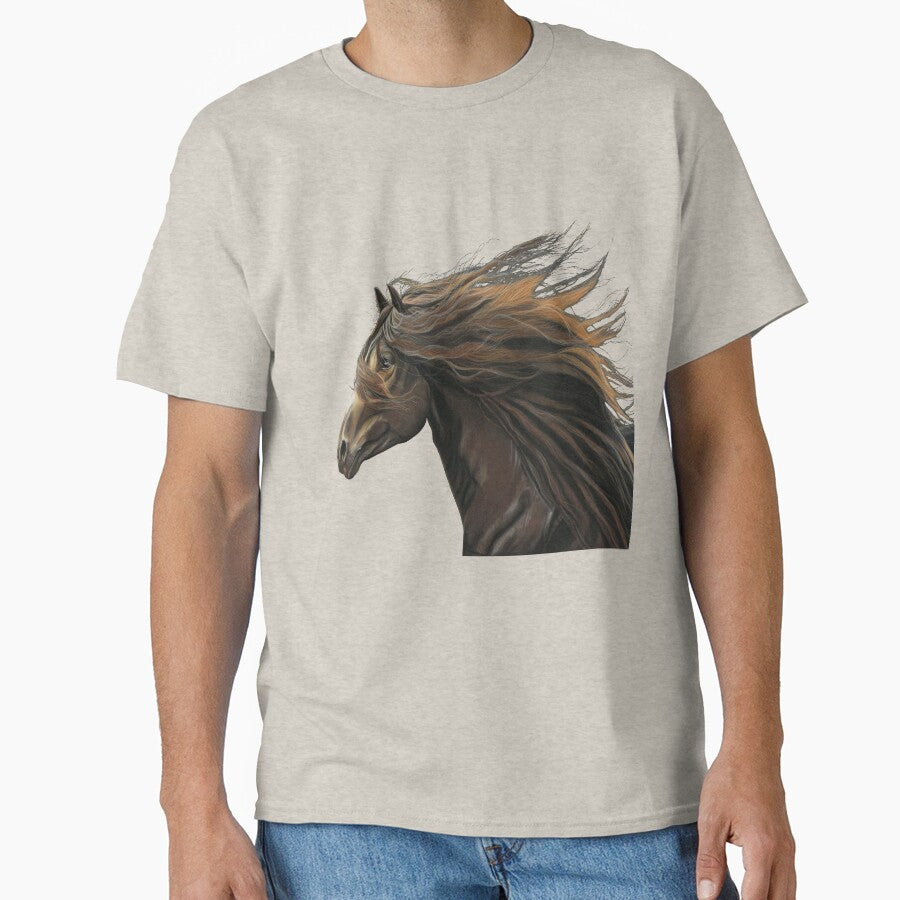 Beautiful Horse art grey background - Equestrian art - horse lover by IslesArt