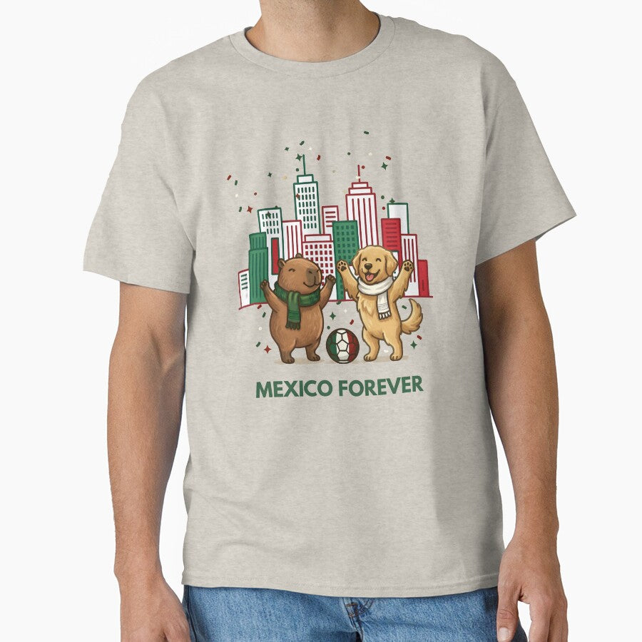 Mexico Fun Vibes Capybara And Dog City Skyline by laughingshirts