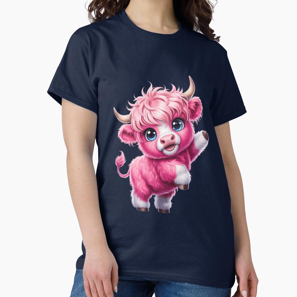 Dabbing Highland Cow Girls Kids Boys Valentines Day by Morphologiona