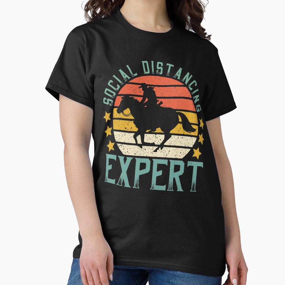Funny Horse Rider Social Distancing Expert by DreamColor