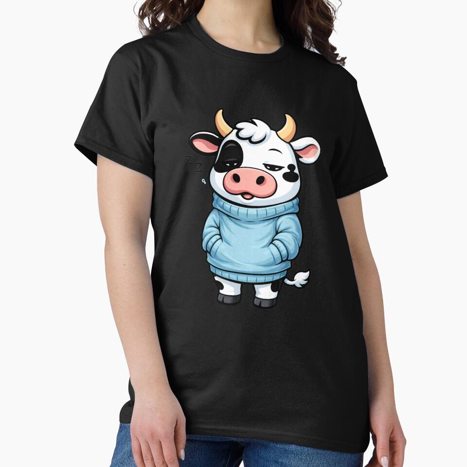 Sleepy Cozy Cow – Cute Lazy Weekend Cow Cartoon | Chill Lifestyle Design by ColorSplash123