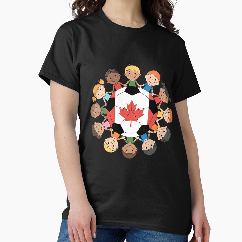 Canada Soccer Ball Kids Girls Around Canadian Flag by grounabslaninal