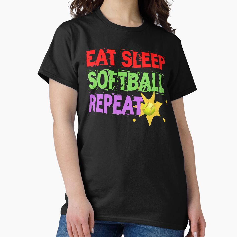 Eat Sleep Softball Repeat by DivineLiveShop