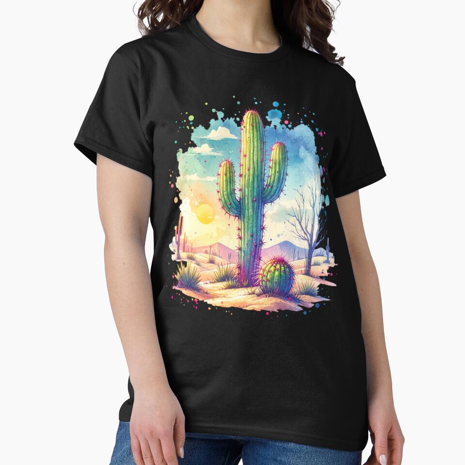 Cactus in Desert Sunset by TessaraDesigns