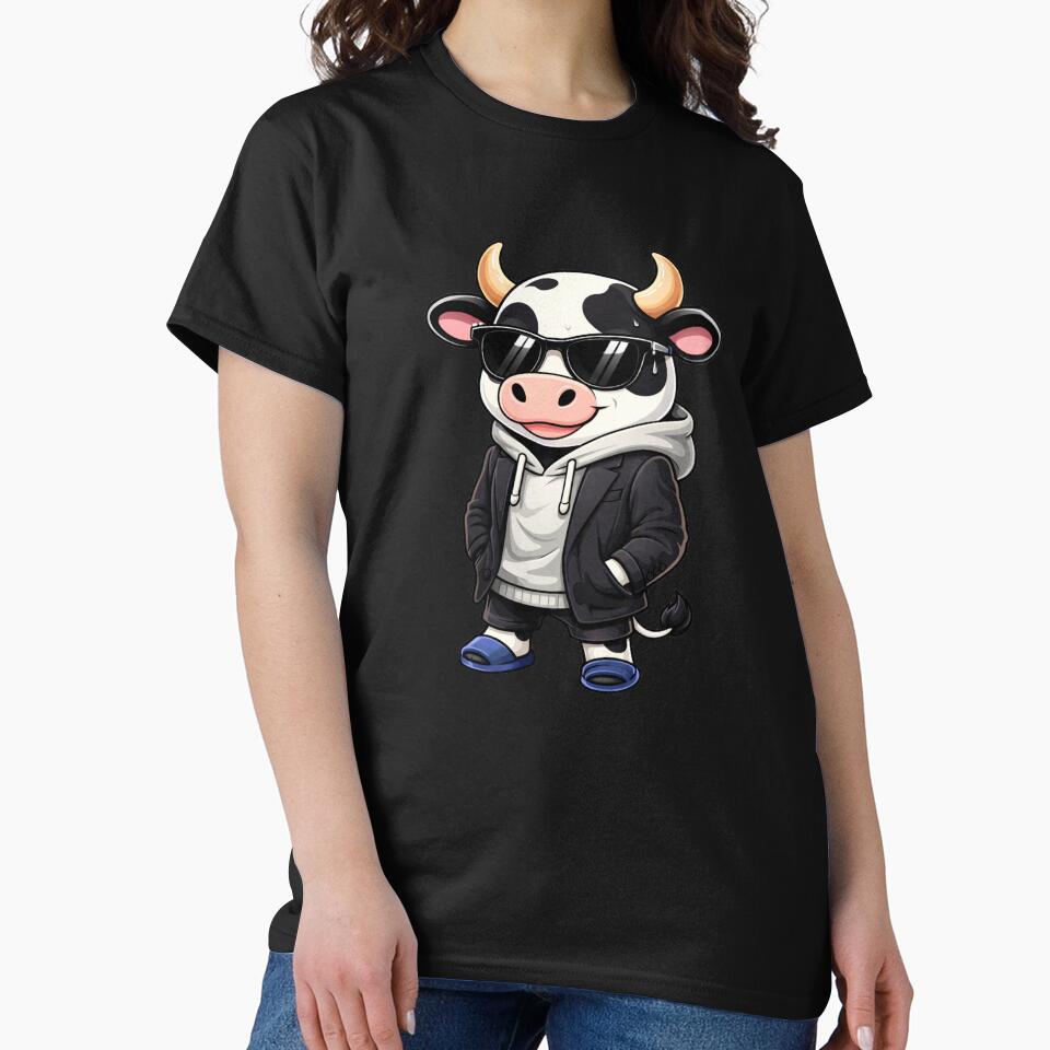 Boss Cow – Cute Chibi Cow Cartoon | Calm Alpha Work Lifestyle Design by ColorSplash123