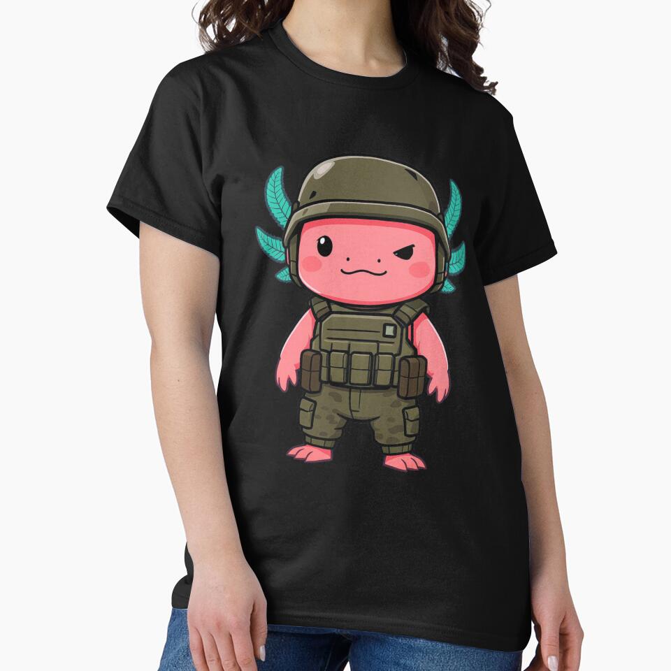 Cool Soldier Axolotl – Calm Brave Military Style Illustration by ColorSplash123