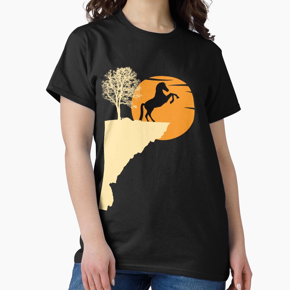 Horse Sunset Art Cute Horse Lovers Design With Sunset For Equestrian Riding by Thecitiesstore