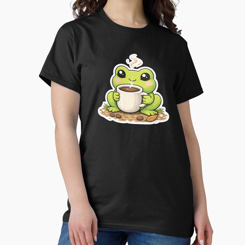 Cute Coffee Frog – Funny Frog Coffee Lover Design – Frog Meme by BetcherStudio