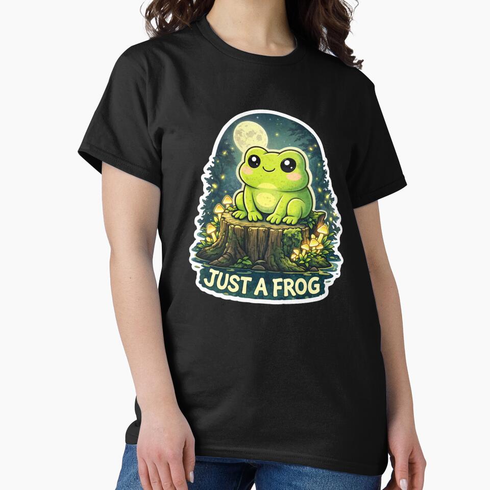 Just a Frog – Cute Forest Frog Aesthetic Sticker by BetcherStudio