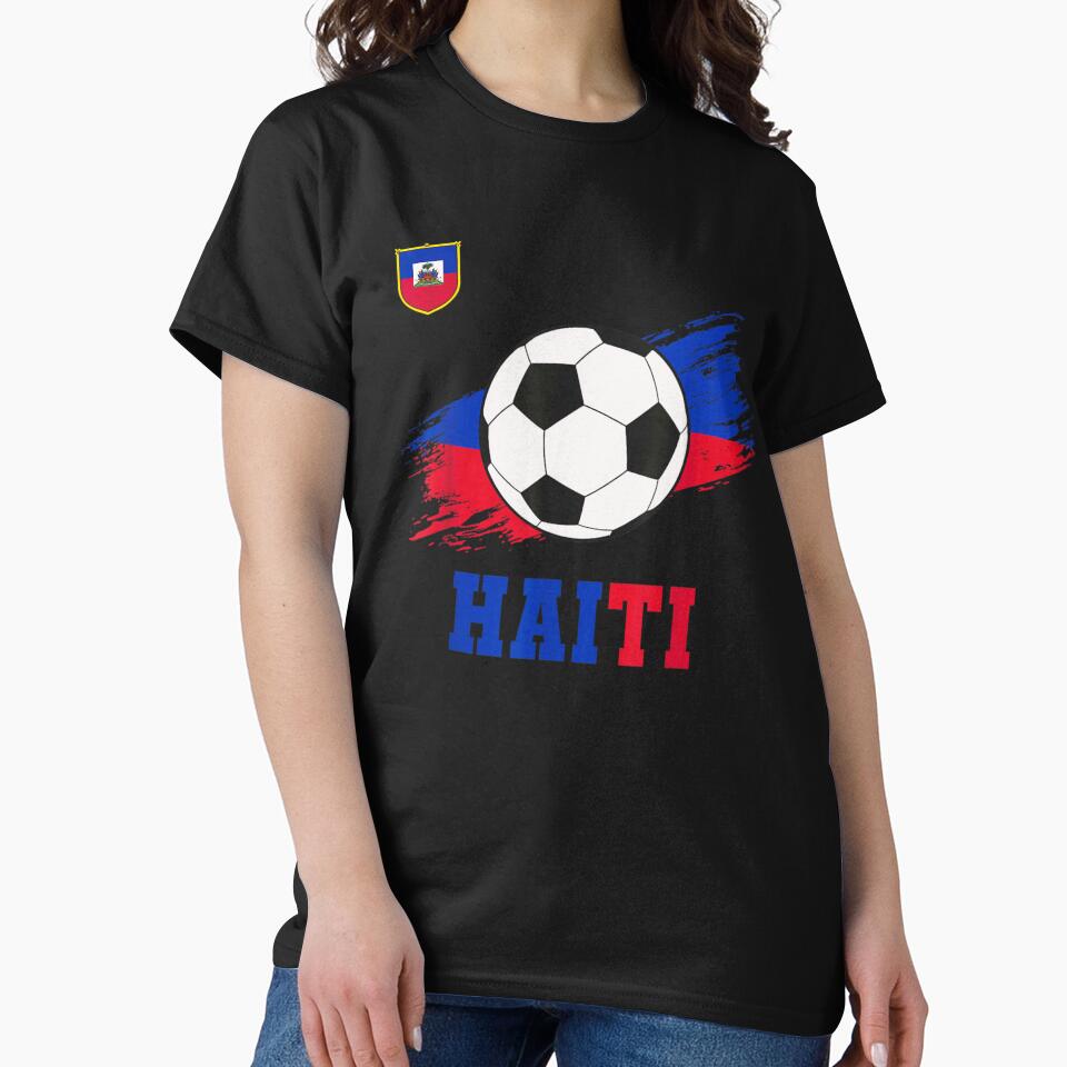 Haiti Soccer Ball Flag Crest Proud Haitian Football Team Supporter Graphic by PhocoNibict
