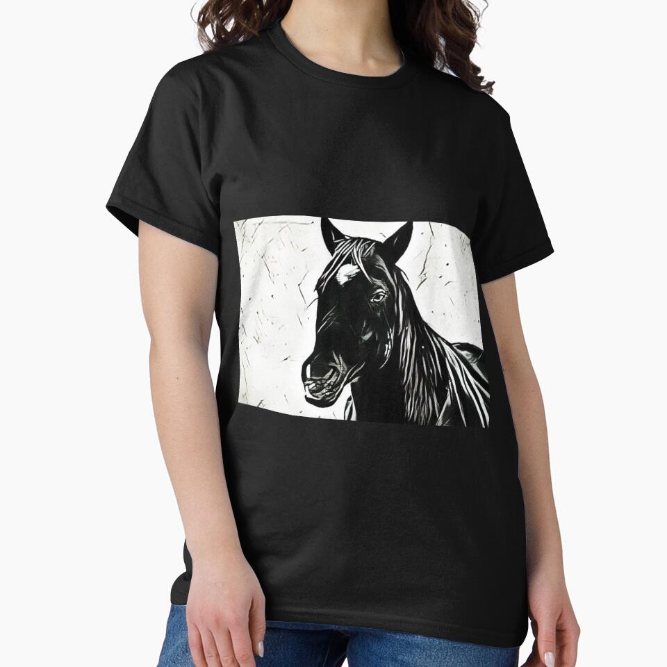 Black Horse on White by LisaMPierce1990