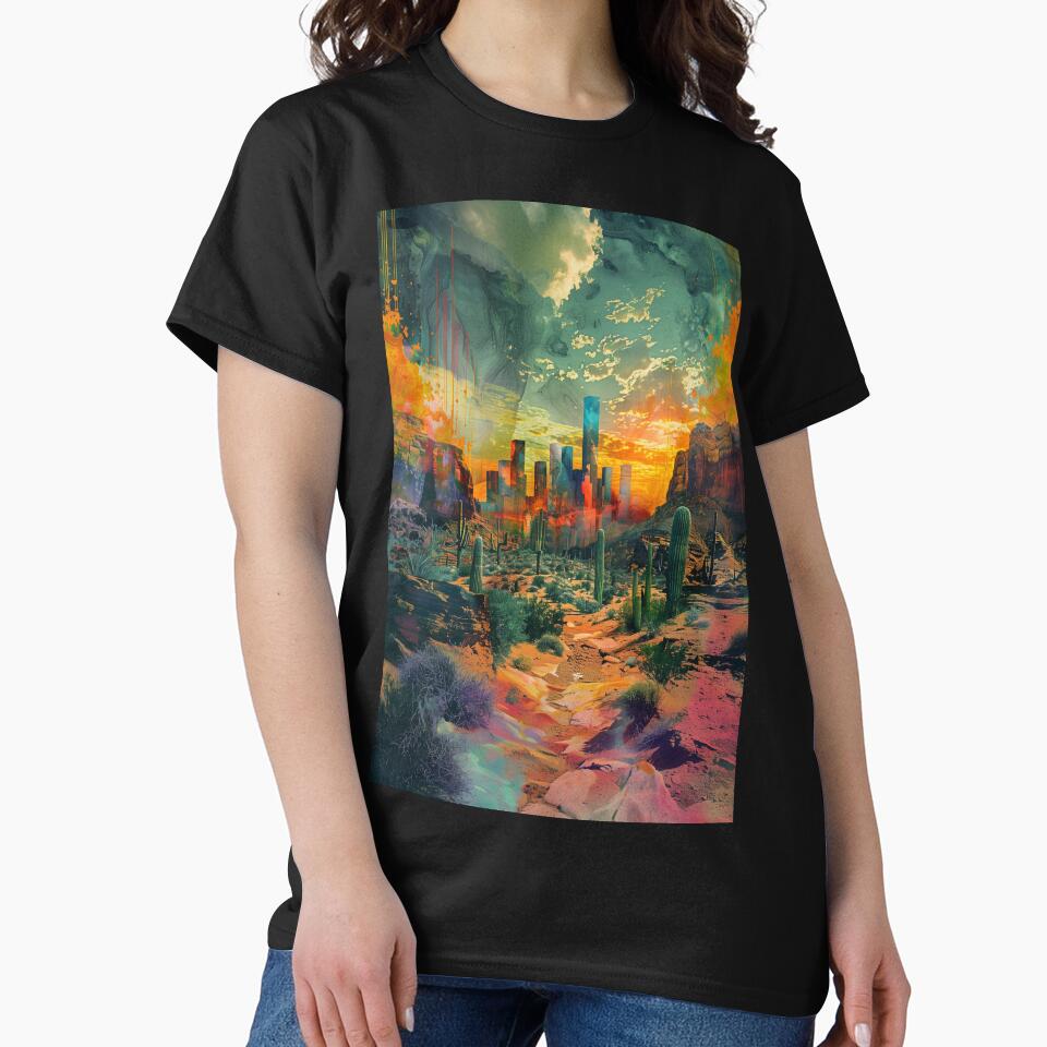 Vibrant desert cityscape at sunset by palmyst