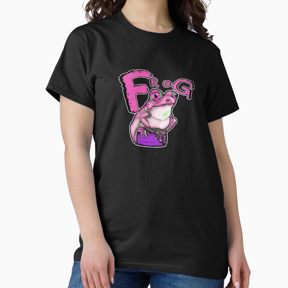 Cute, pink frog on a bottle cap by iduzarts