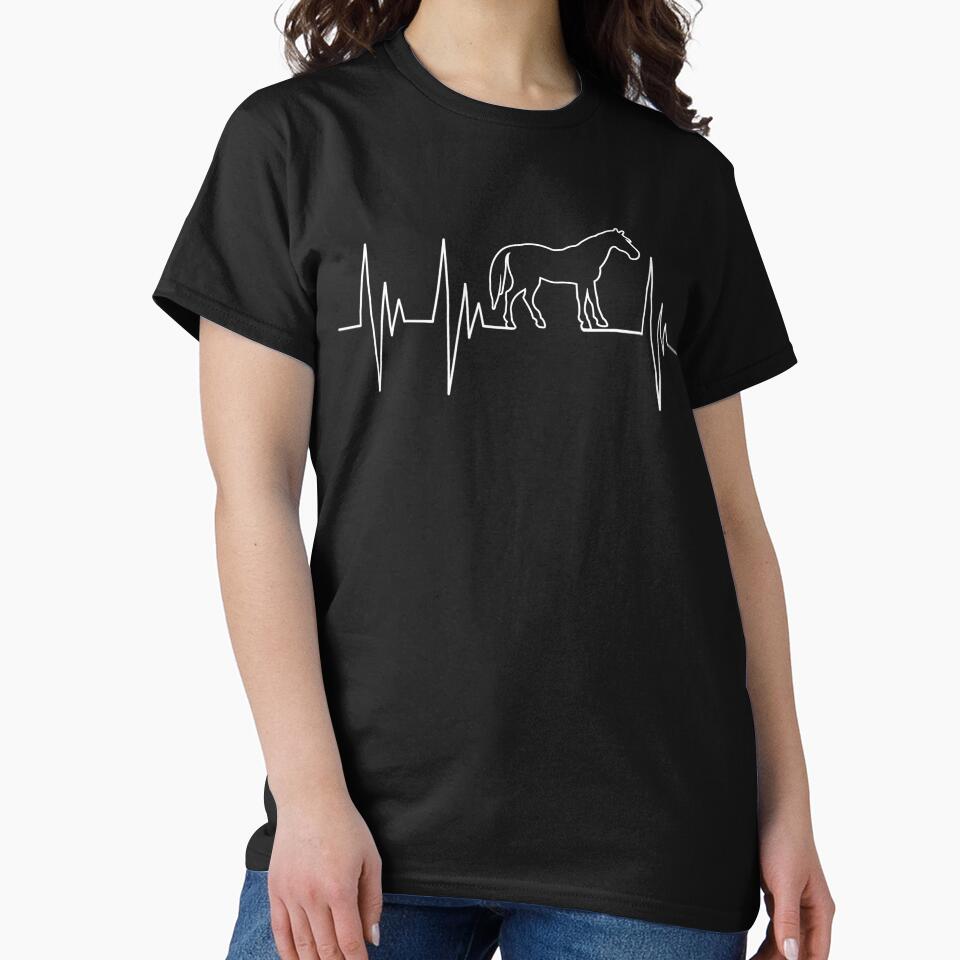 Horse Heart beat T shirt - Gift for horse lovers by StreetArtPro
