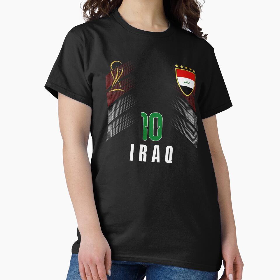 Iraq Football Jersey Number Ten National Team Soccer Shield World Cup Fan Art by Phil Ben