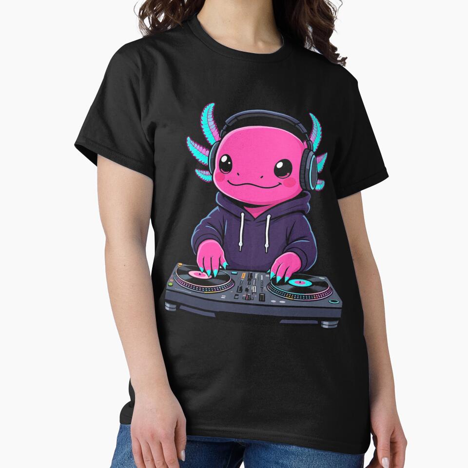 DJ Axolotl – Cool Music Mixing Aesthetic Illustration by ColorSplash123