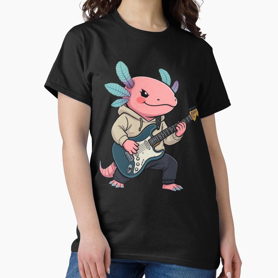 Musician Axolotl Guitar Hero – Cool Electric Guitar Illustration by ColorSplash123