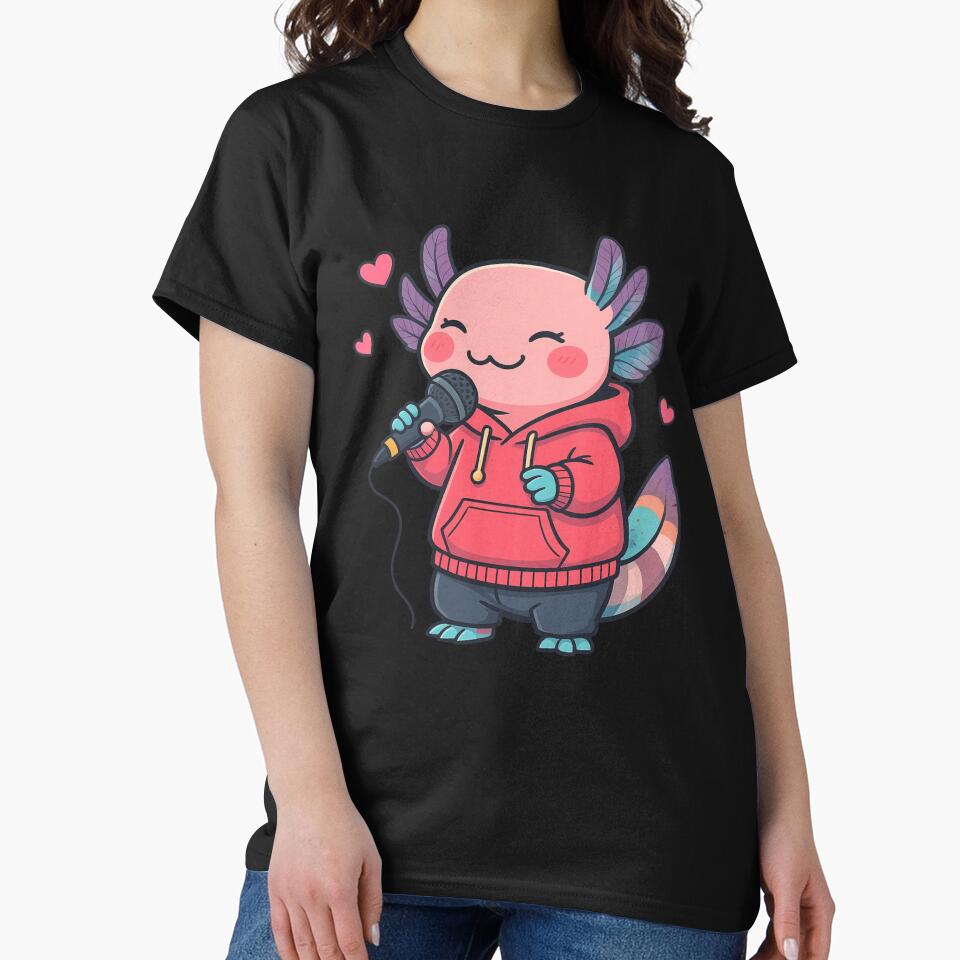 Love Song Axolotl – Sweet Romantic Music Illustration by ColorSplash123