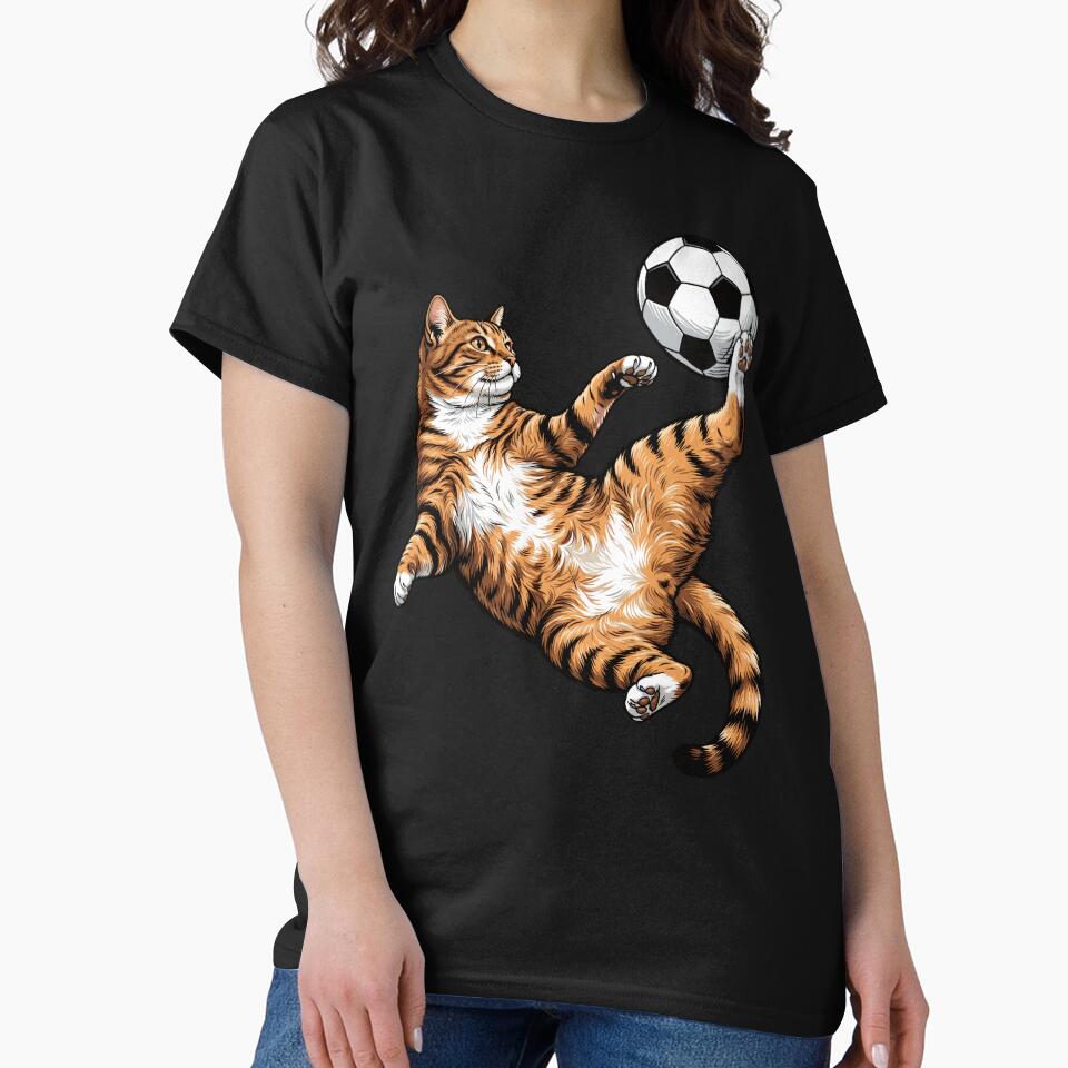 Cat Kicking Football Ball by EverkindInk
