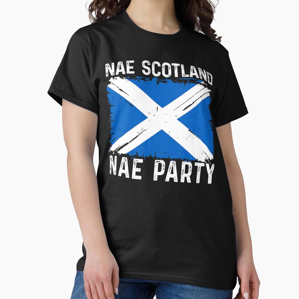No Scotland No Party Distressed Scottish Saltire Flag by Ali-printshop