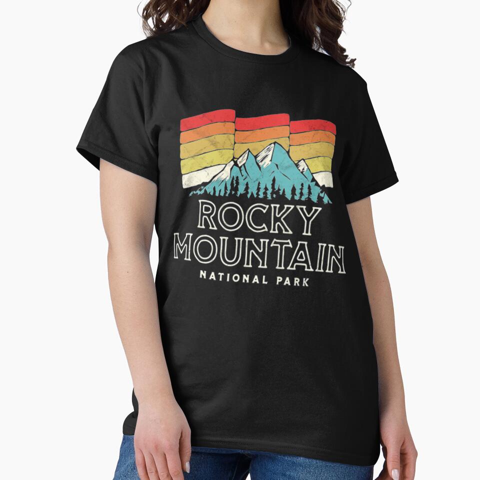 Retro Rocky Mountain National Park Mountains Shirt by Clavitaps