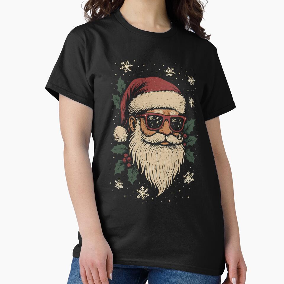 Cool Santa Claus with sunglasses, Saint Nicholas, Christmas by Anastasias T-Shirt Designs